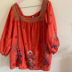 Johnny Was orange top- never worm